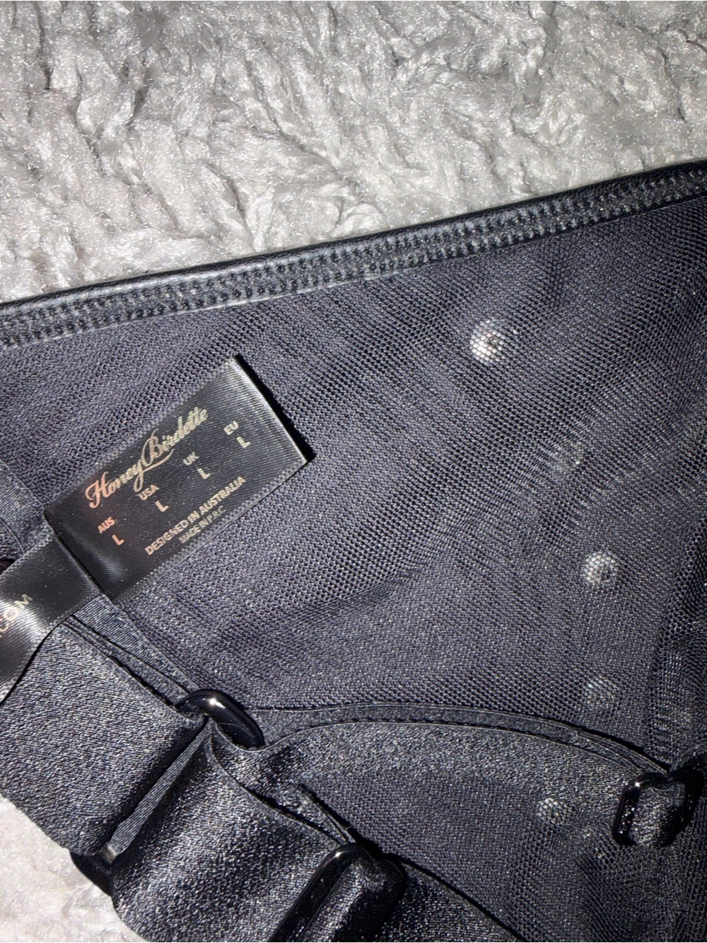 Honey Birdette Connie Black Studded Faux Leather Bralette - Picture 4 of 5